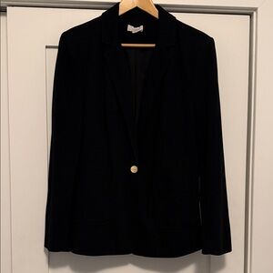 LOFT Black Women's Blazer with Gold Button
